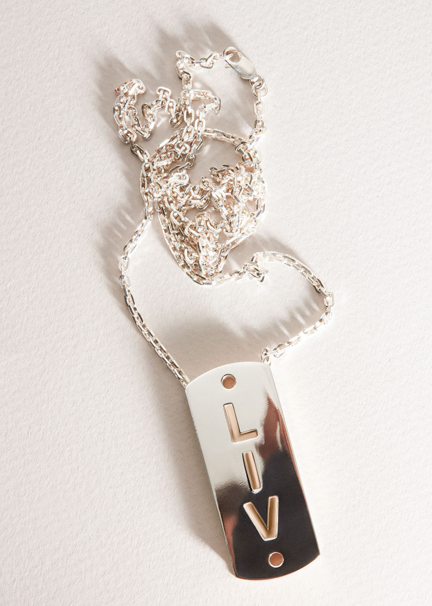 Louis Vuitton Razorblade logo Necklace